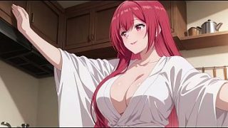 Anak tiri pulang lebih awal, lihat istri bapak masak pakai baju tipis. Kureha Enomoto cosplay mesum (buatan AI)