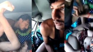 Video seks Tamil, pasangan ngewe di mobil, kualitas HD.